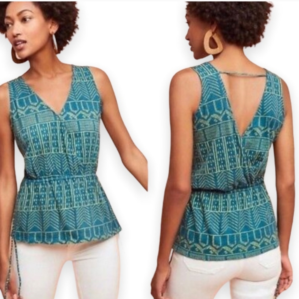Anthropologie Pure + Good Becka V-Neck Faux Wrap Tank Top
